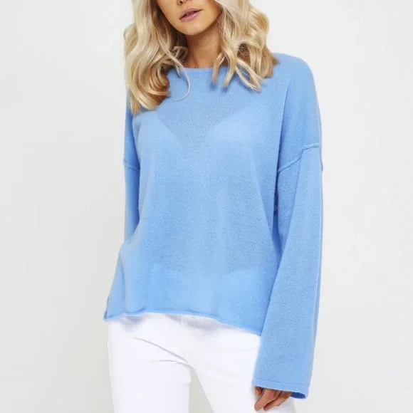 360 CASHMERE Della Sweater in Capri Blue XS Soft - Picture 2 of 10